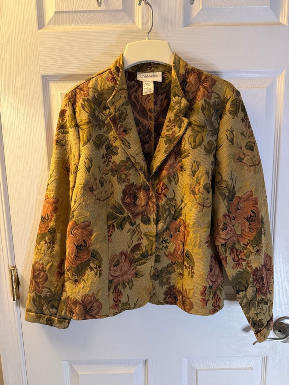 Chadwicks Floral Jacquard Blazer - Olive & Rose